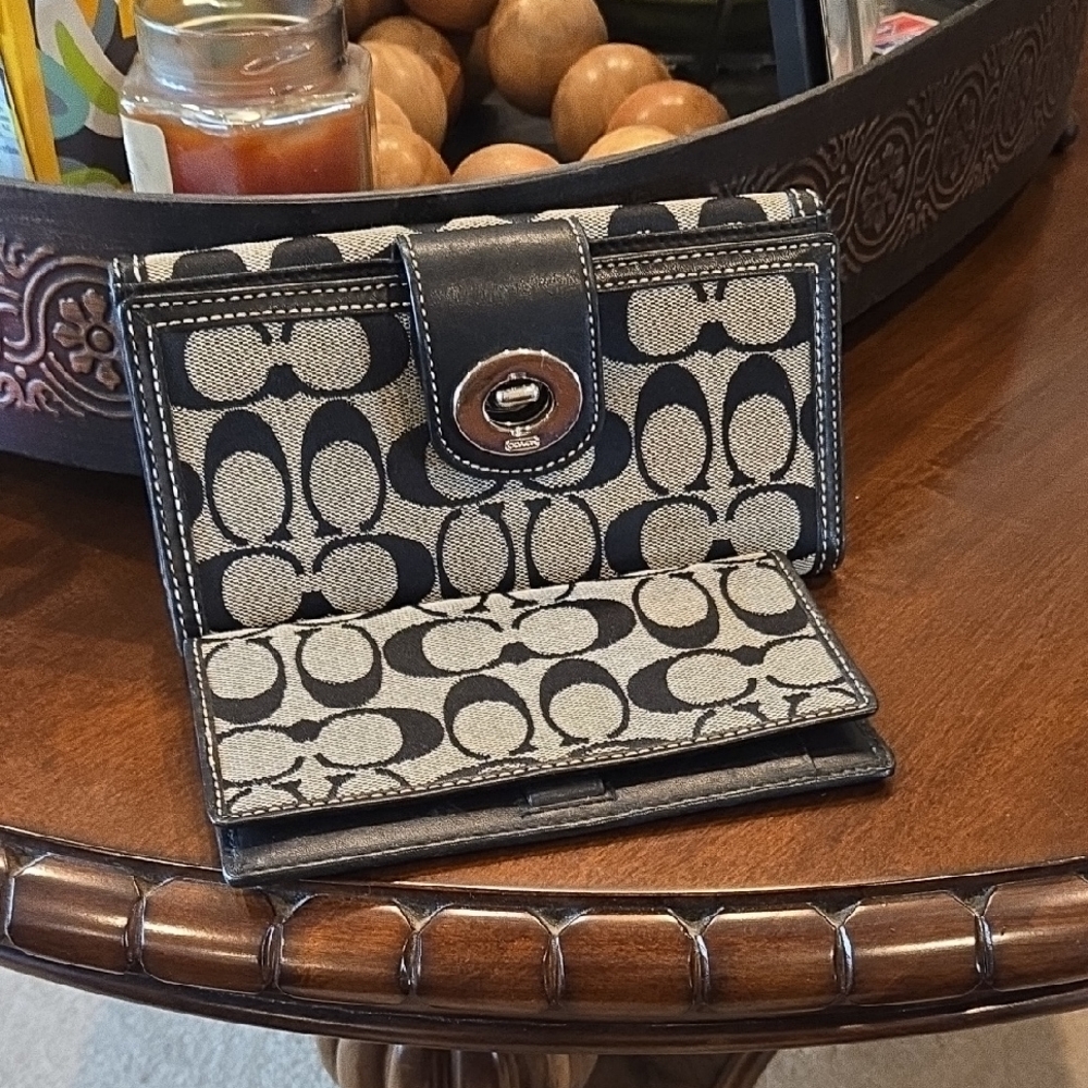 Black and Gray Coach Wallet